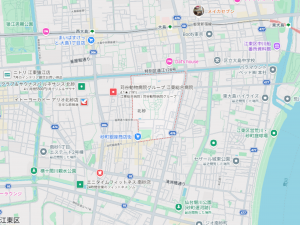 江東区北砂、中古一戸建ての地図画像です