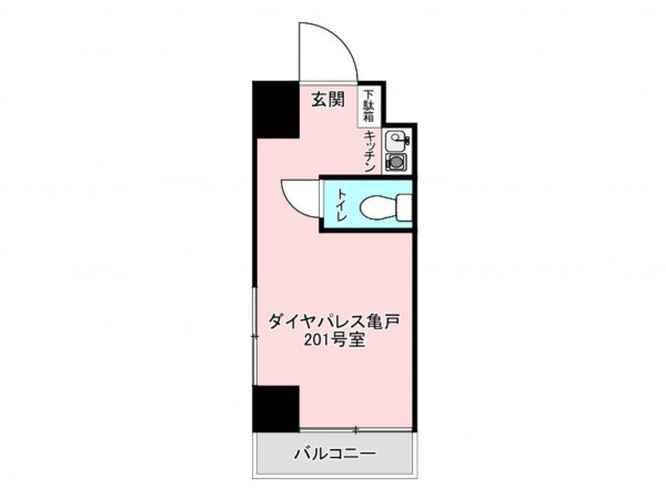 江東区亀戸、マンションの間取り画像です