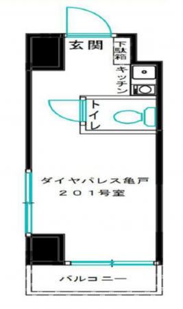 江東区亀戸、マンションの間取り画像です