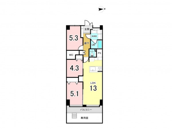 江東区南砂、マンションの間取り画像です