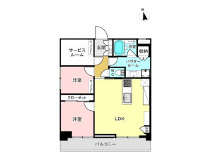 江東区亀戸、マンションの間取り画像です