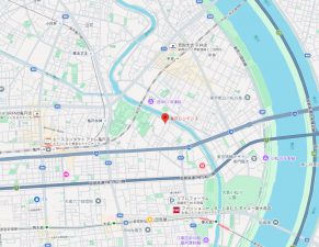 江東区亀戸、マンションの地図画像です