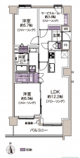 江東区猿江、マンションの間取り画像です