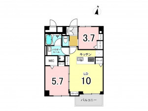 江東区千石、マンションの間取り画像です