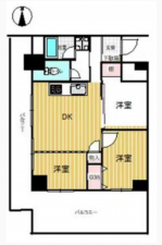 江東区亀戸、マンションの間取り画像です