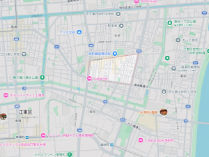 江東区北砂、土地の地図画像です