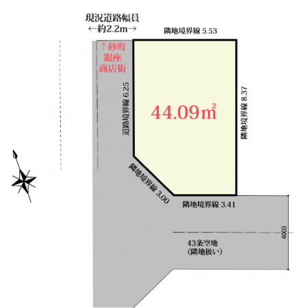 江東区北砂、土地の間取り画像です