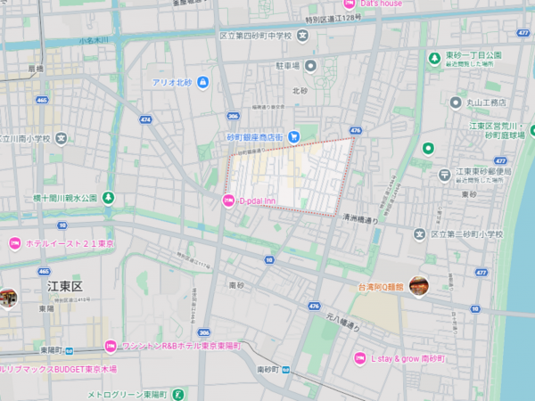 江東区北砂、土地の地図画像です