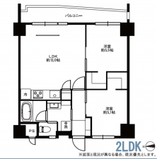 江東区北砂、マンションの間取り画像です