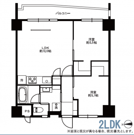 江東区北砂、マンションの間取り画像です