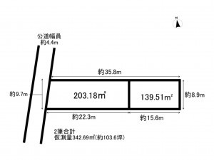 鈴鹿市石薬師町、土地の間取り画像です
