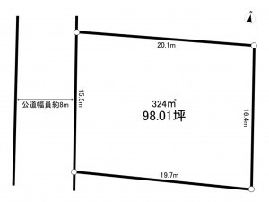 鈴鹿市自由ヶ丘、土地の間取り画像です