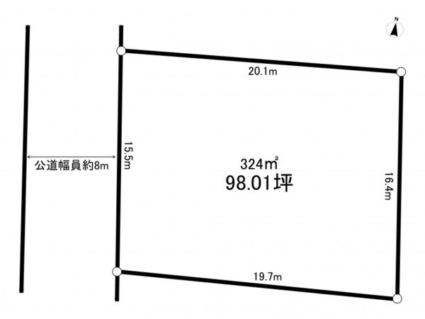 鈴鹿市自由ヶ丘、土地の間取り画像です