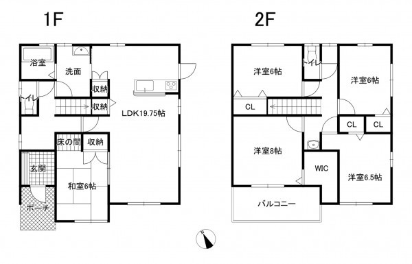 鈴鹿市稲生、中古一戸建ての間取り画像です