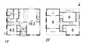 鈴鹿市稲生塩屋、新築一戸建ての間取り画像です