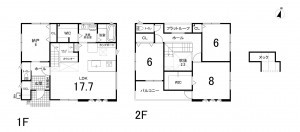 鈴鹿市稲生塩屋、新築一戸建ての間取り画像です