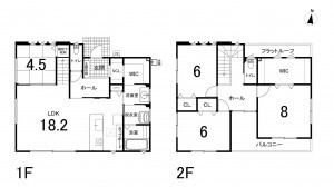 鈴鹿市稲生塩屋、新築一戸建ての間取り画像です
