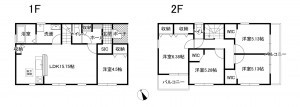 鈴鹿市南玉垣町、新築一戸建ての間取り画像です