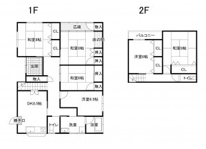 鈴鹿市末広北、中古一戸建ての間取り画像です