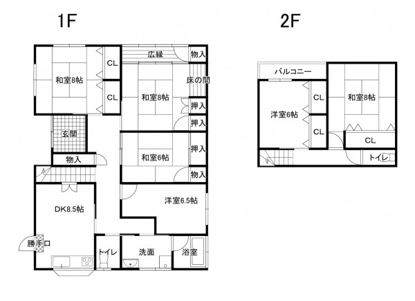 鈴鹿市末広北、中古一戸建ての間取り画像です