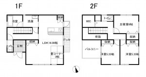 鈴鹿市鈴鹿ハイツ、中古一戸建ての間取り画像です