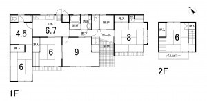 鈴鹿市東磯山、中古一戸建ての間取り画像です