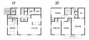 鈴鹿市算所、中古一戸建ての間取り画像です