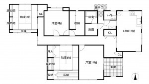 鈴鹿市若松北、中古一戸建ての間取り画像です