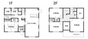 鈴鹿市庄野羽山、中古一戸建ての間取り画像です