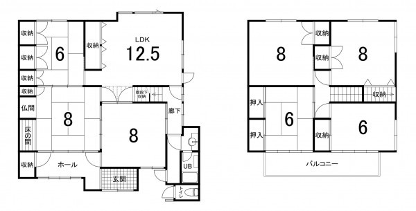 鈴鹿市磯山、中古一戸建ての間取り画像です