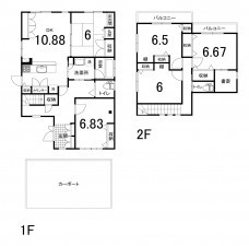 鈴鹿市国府町、中古一戸建ての間取り画像です