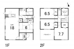 鈴鹿市長太栄町、中古一戸建ての間取り画像です