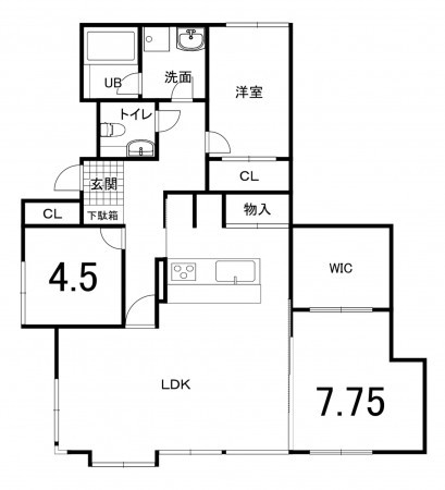 鈴鹿市南玉垣町、マンションの間取り画像です