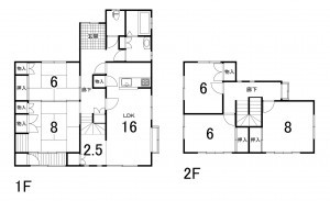 鈴鹿市神戸、中古一戸建ての間取り画像です