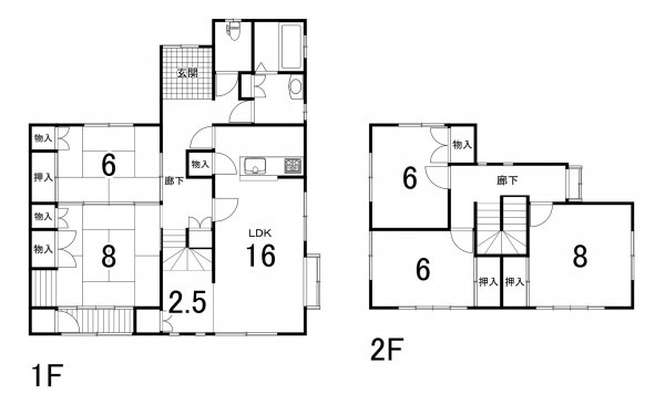 鈴鹿市神戸、中古一戸建ての間取り画像です