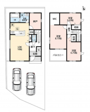 鈴鹿市長太旭町、新築一戸建ての間取り画像です