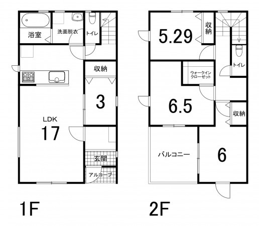 鈴鹿市長太旭町、新築一戸建ての間取り画像です