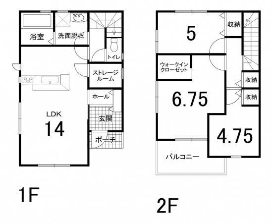 鈴鹿市長太旭町、新築一戸建ての間取り画像です