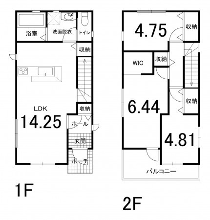 鈴鹿市長太旭町、新築一戸建ての間取り画像です