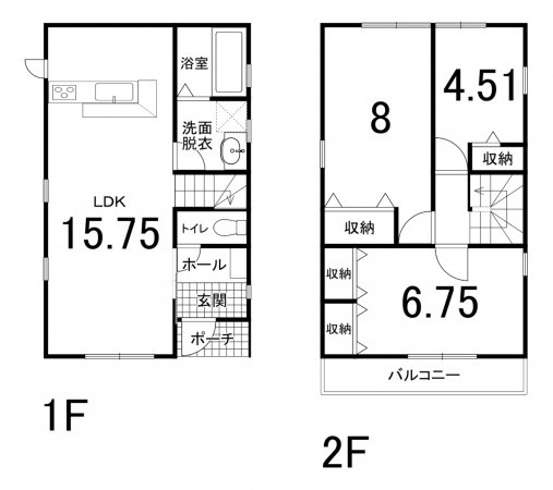 鈴鹿市長太旭町、新築一戸建ての間取り画像です