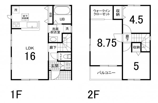 鈴鹿市長太旭町、新築一戸建ての間取り画像です