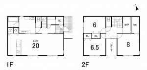 鈴鹿市末広南、新築一戸建ての間取り画像です
