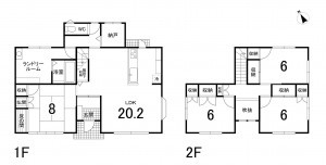 鈴鹿市桜島町、中古一戸建ての間取り画像です