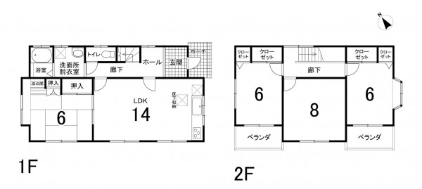 鈴鹿市南玉垣町、中古一戸建ての間取り画像です