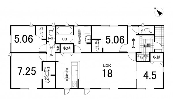鈴鹿市白子、新築一戸建ての間取り画像です