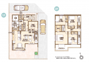 鈴鹿市南玉垣町、新築一戸建ての間取り画像です