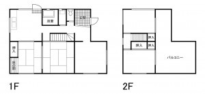 鈴鹿市白子、中古一戸建ての間取り画像です