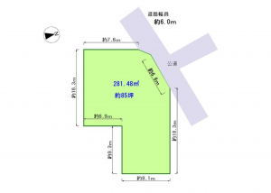 鈴鹿市北玉垣町、土地の間取り画像です