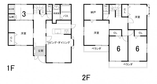 鈴鹿市東磯山、中古一戸建ての間取り画像です