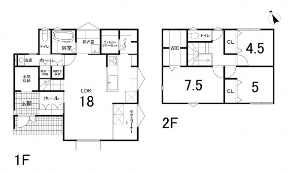 鈴鹿市東玉垣町、新築一戸建ての間取り画像です